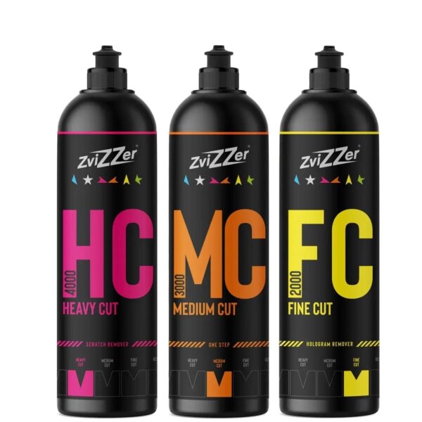 ZviZZer Detailing Line Politur Bundle HC+MC+FC 3x 750ml