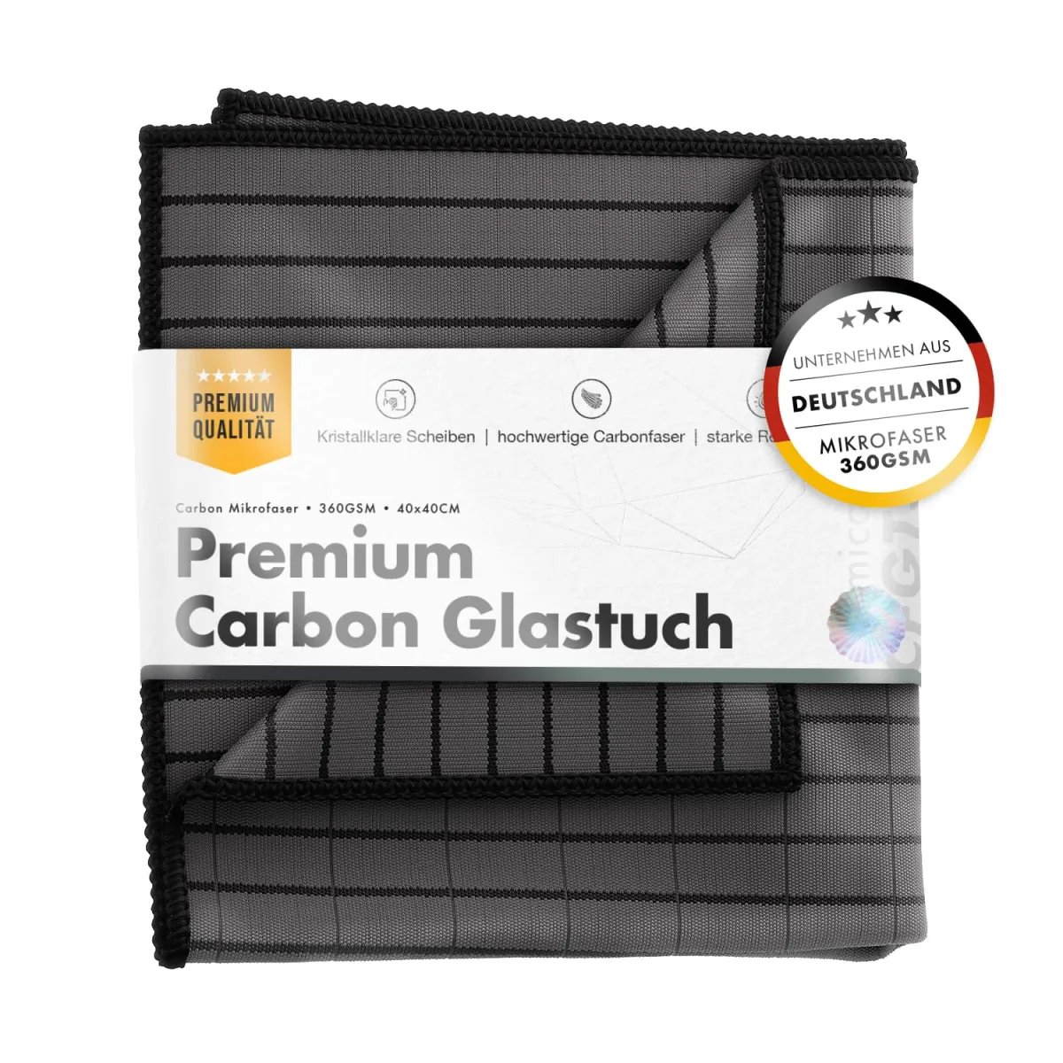 chemicalworkz Carbon Fiber Glass Towel 360GSM Glastuch 40×40cm Glasreinigungstuch